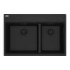 Franke Maris Dual Mount 31-In X 20.9-In Fragranite Double Bowl Kitchen Sink In Matte Black
