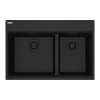 Franke Maris Dual Mount 31-In X 20.9-In Fragranite Double Bowl Kitchen Sink In Onyx