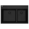 Franke Maris Dual Mount 33-In X 22-In Fragranite Double Bowl Kitchen Sink In Onyx