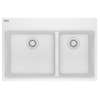 Franke Maris Dual Mount 33-In X 22-In Fragranite Double Bowl Kitchen Sink In Polar White