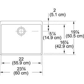 Manor House MHK110-24WH Drop In Fireclay Kitchen Sink in White