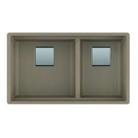 Franke Peak 32.0-In. X 18.8-In. Fragranite Undermount Double Bowl Kitchen Sink In Oyster