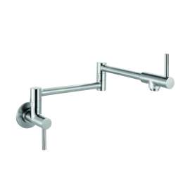 Franke Steel Series Two Handle Wall Mounted Pot Filler, Stainless Steel