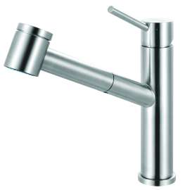 Franke Steel 9-In Single Handle Pull-Out Kitchen Faucet, Stl-Po-304