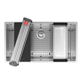 Franke Cube 31.5-In. 18 Gauge Stainless Steel Undermount Single Bowl Workcenter Kitchen Sink