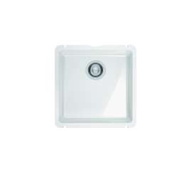 Franke Kubusx 17.5‑In. Fireclay Ceramic Undermount Single Bowl Kitchen Sink In Glossy White