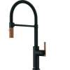Franke Maris Stripes 19-Inch Single Handle Pull-Down Spray Faucet In Matte Black With Copper Accents
