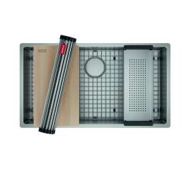 Franke Vertex 31.5-In. 18 Gauge Stainless Steel Undermount Single Bowl Kitchen Sink Workcenter With Microtexture Finish