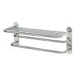 26-1/2 Inch Double Towel Rack with Top Shelf in Chrome