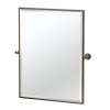 Wall Mounted Framed Rectangle Mirror in Satin Nickel
