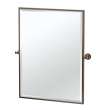 Wall Mounted Framed Rectangle Mirror in Satin Nickel