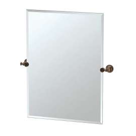 Wall Mounted Frameless Rectangular Mirror in Satin Nickel