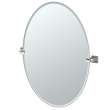 Elevate 4079LG 28-1/2in Oval Beveled Wall Mounted Mirror with Accents in Satin Nickel