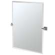 27-1/2in Rectangular Beveled Wall Mounted Mirror with Accents in Satin Nickel