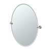 28-1/2in Oval Beveled Wall Mounted Mirror with Accents in Satin Nickel