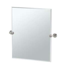 24inW X 24inH Wall-Mounted Frameless Small Rectangular Mirror in Satin Nickel