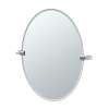 23-1/2inW X 26-1/2inH Wall-Mounted Frameless Oval Mirror in Chrome