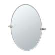 23-1/2inW X 26-1/2inH Wall-Mounted Frameless Oval Mirror in Satin Nickel