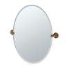 24inW X 26-1/2inH Wall-Mounted Frameless Oval Mirror in Bronze
