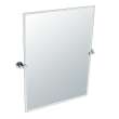 Channel Rectangular Beveled Tilting Wall Mirror in Chrome