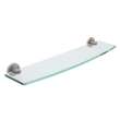 Channel 20 Inch Tempered Curved Glass Shelf in Satin Nickel