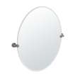 Channel Large Oval Beveled Tilting Wall Mirror in Satin Nickel