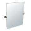 Channel Rectangular Beveled Tilting Wall Mirror in Satin Nickel