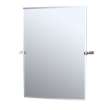 Rectangular Beveled Tilting Wall Mirror in Satin Nickel