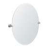 Large Oval Titling Wall Mirror in Satin Nickel