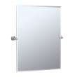 Large Rectangular Tilting Wall Mirror in Brushed Nickel