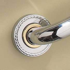 Decorative Grab Bar Escutcheon in Polished Chrome