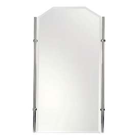 26in x 36in Rectangular Framed Mirror in Satin Nickel