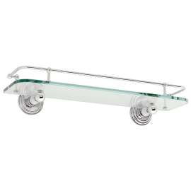 18in Glass Shelf in Polished Nickel