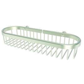12in Oval Toiletry Basket in Satin Nickel