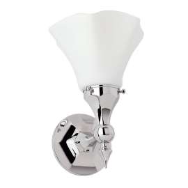 1 Light Bathroom Sconce in Satin Nickel / Satin Opal