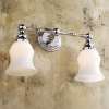 2 Light 17.1in Wide Bathroom Fixture in Polished Brass / Satin Opal