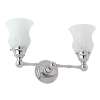 2 Light 17.1in Wide Bathroom Fixture in Polished Chrome / Satin Opal