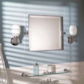 Framed 20in x 20in Pivoting Mirror in Satin Nickel