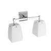 Double Downward Facing Bathroom Fixture in Satin Nickel