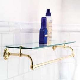 24in Shelf with Bar in Satin Nickel