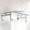 24in Hotel Shelf with Towel Bar in Satin Nickel