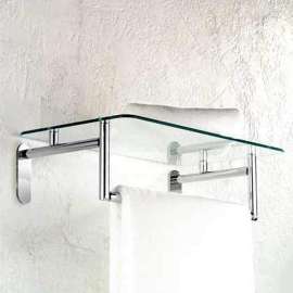 24in Hotel Shelf with Towel Bar in Satin Nickel
