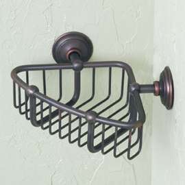 Polished Nickel 6in Corner Basket in Polished Nickel