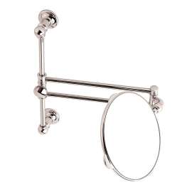 Pivoting Vanity Mirror on Slide Bar in Polished Chrome