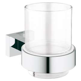 40755001 Essentials Cube Crystal Glass with Holder in StarLight Chrome