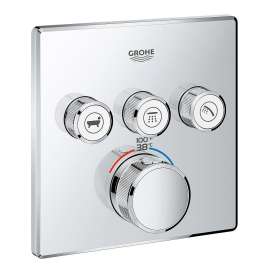 29142000 Grohtherm SmartControl Triple Function Thermostatic Trim with Control Module in StarLight Chrome