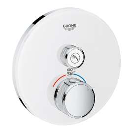 29159LS0 Grohtherm SmartControl Single Function Thermostatic Trim with Control Module in Moon White