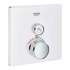 29163LS0 Grohtherm SmartControl Single Function Thermostatic Trim with Control Module in Moon White