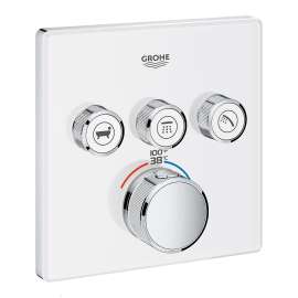 29165LS0 Grohtherm SmartControl Triple Function Thermostatic Trim with Control Module in Moon White