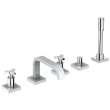 25083001 Allure Five-Hole Bathtub Faucet with Handshower and Spoke Handle in StarLight Chrome